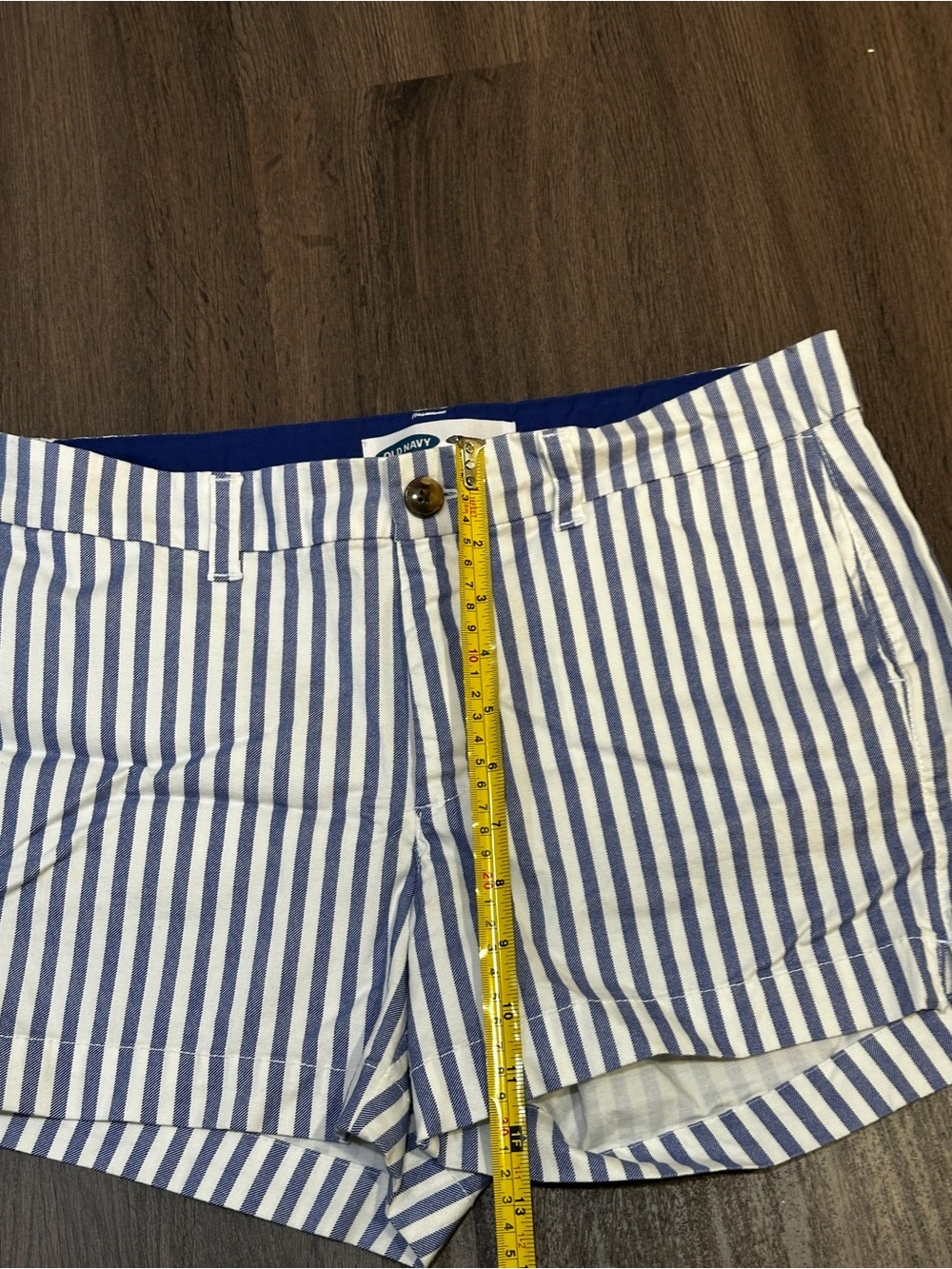 Blue & White Striped Stretch Shorts Size 8 Summer Coastal - Picture 5 of 9